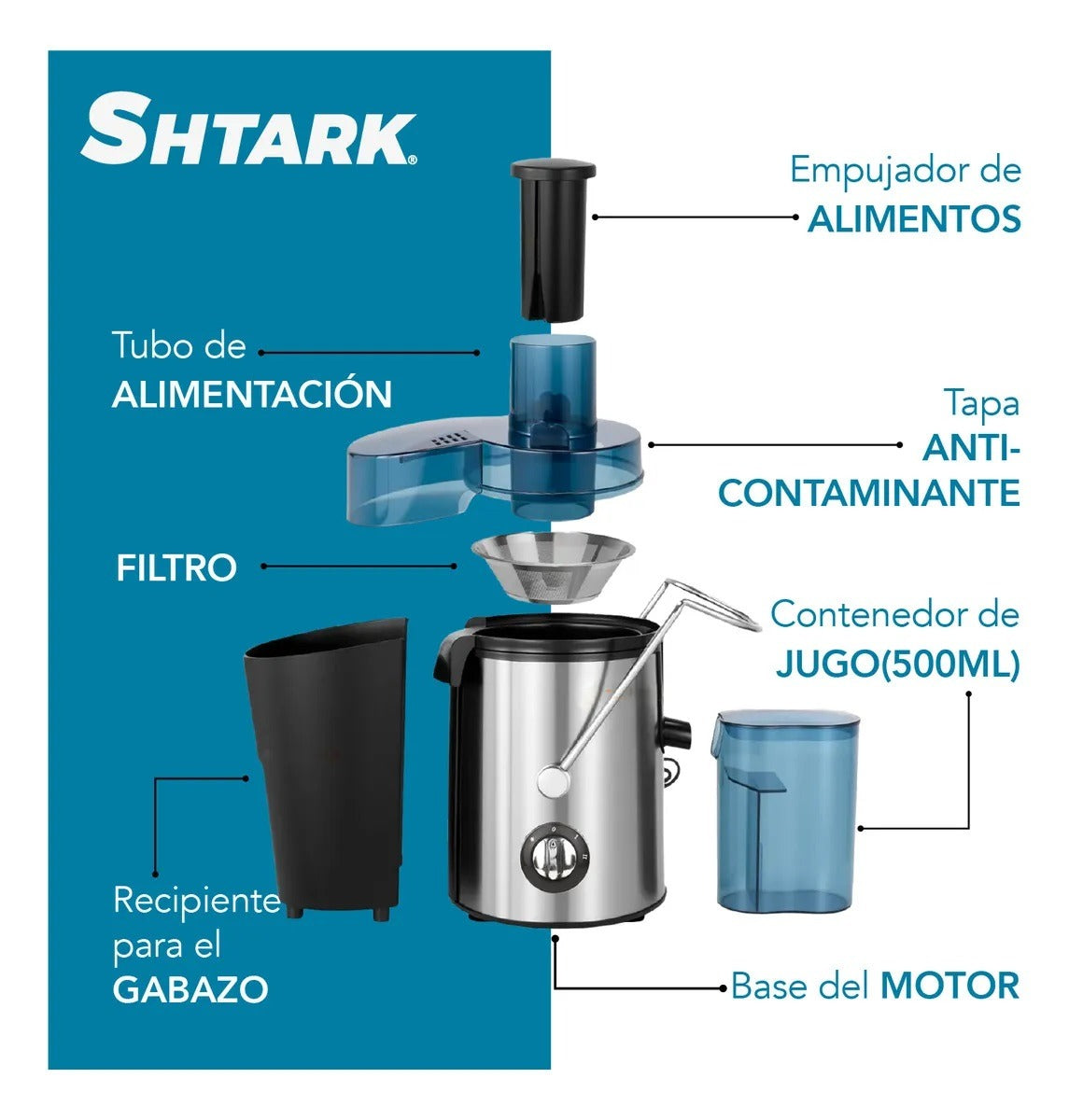 Extractor de Jugos 1000W SHTEJ500 Shtark 