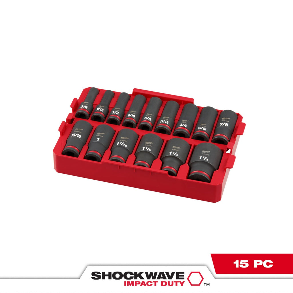 Juego Dados de Impacto SHOCKWAVE Impact Duty™ 1/2" 15 Pzs 49-66-6817 Milwaukee