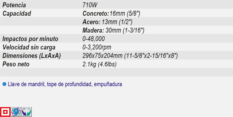 Rotomartillo percutor 16mm (5/8”) VVR HP1630 Makita