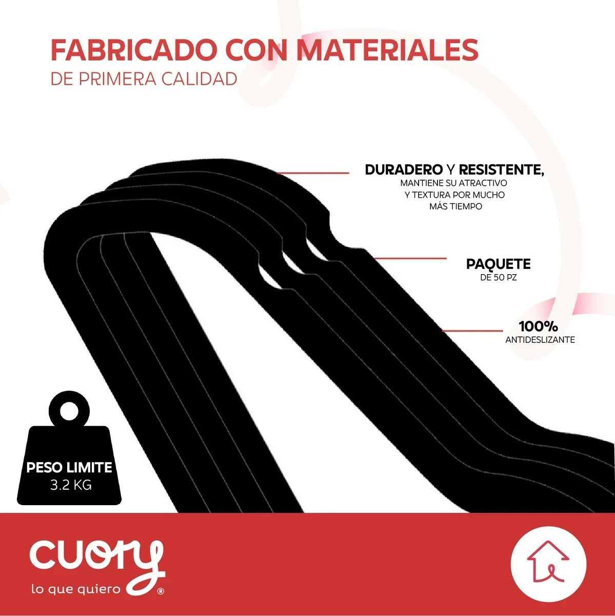 Ganchos Terciopelo 50 Pzs CUOH-GA3 Cuory
