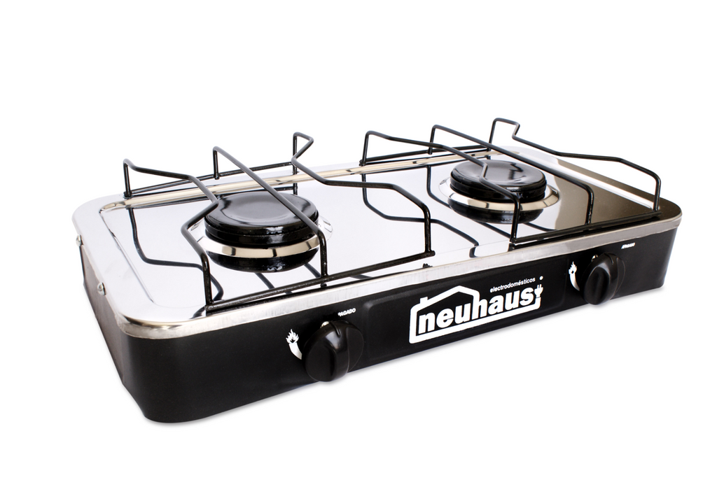 Estufa de mesa de 2 Quemadores Acero Inoxidable NEUHAUS