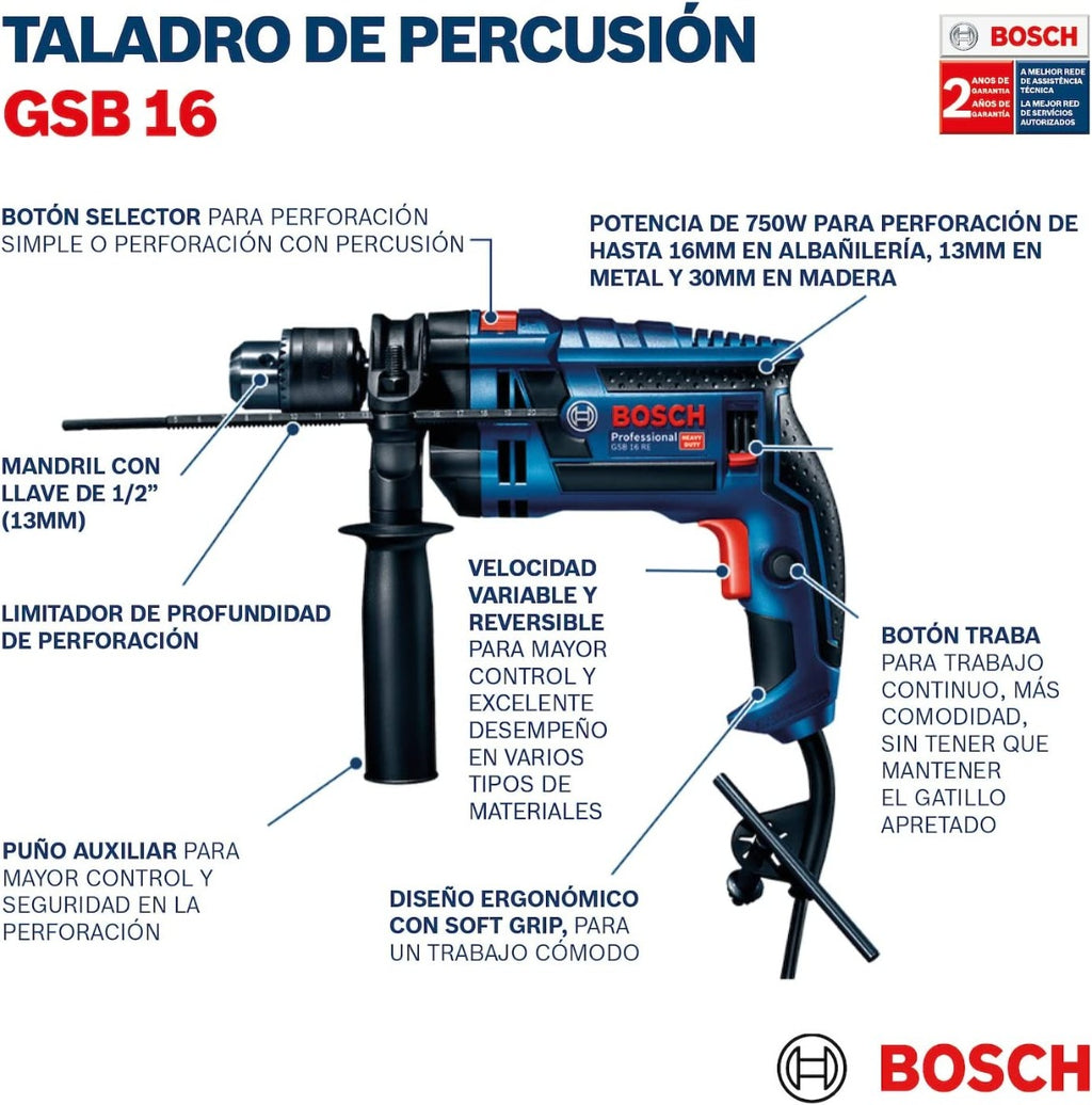 Rotomartillo 850W Heavy Duty GSB 16 RE Bosch