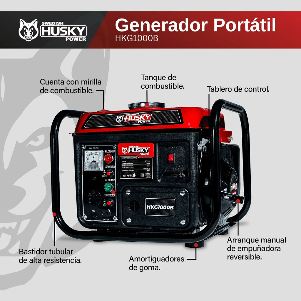 Generador A Gasolina 900W HKG1000B Husky