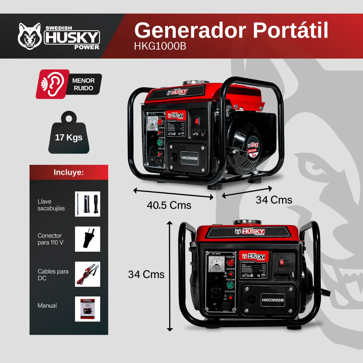 Generador A Gasolina 900W HKG1000B Husky
