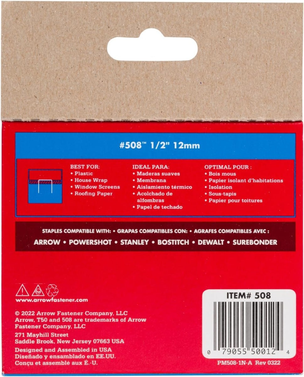 Grapas T50 1/2” #508 1250 Pzs Arrow