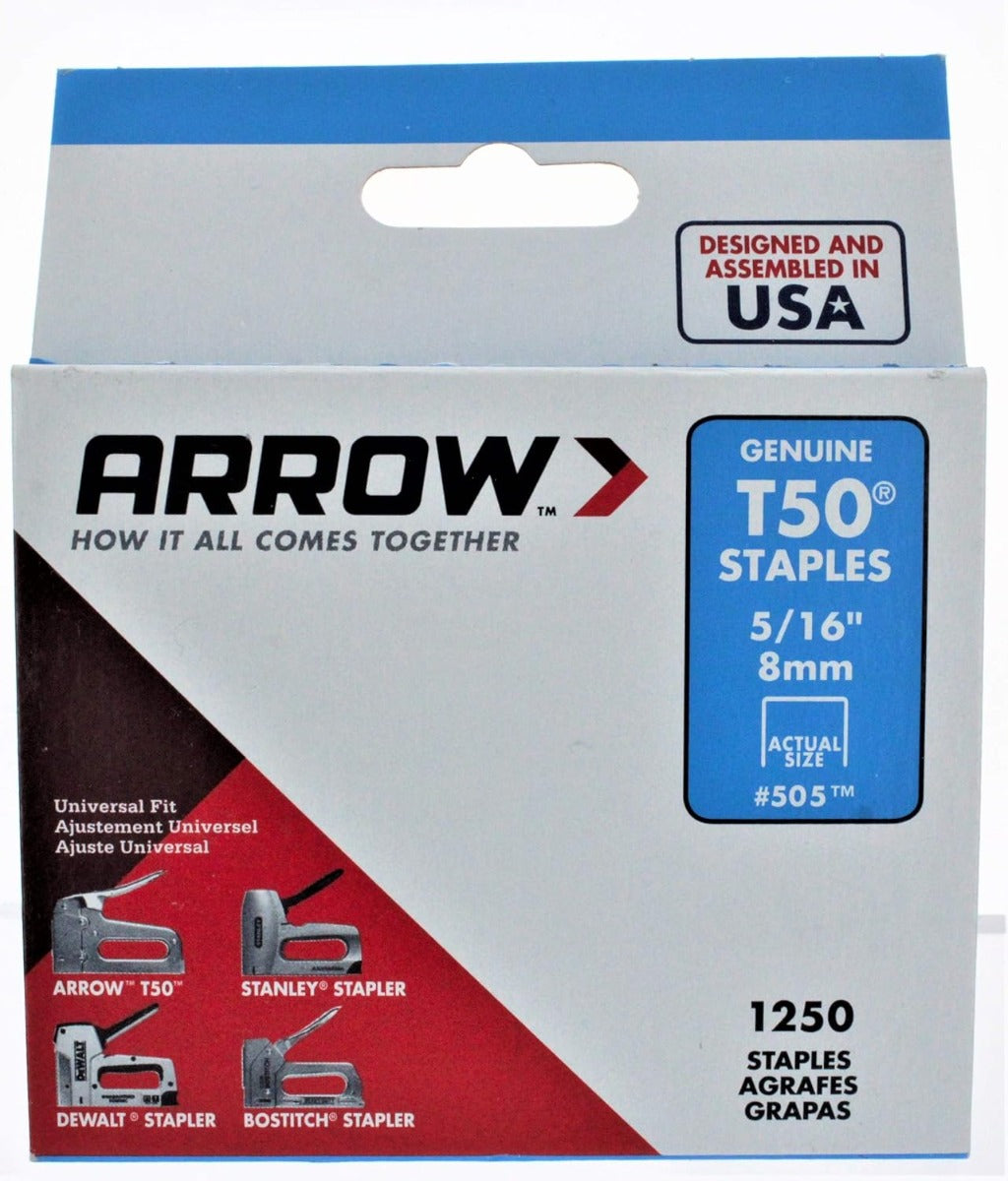 Grapas T50 5/16” #505 1250 Pzs Arrow