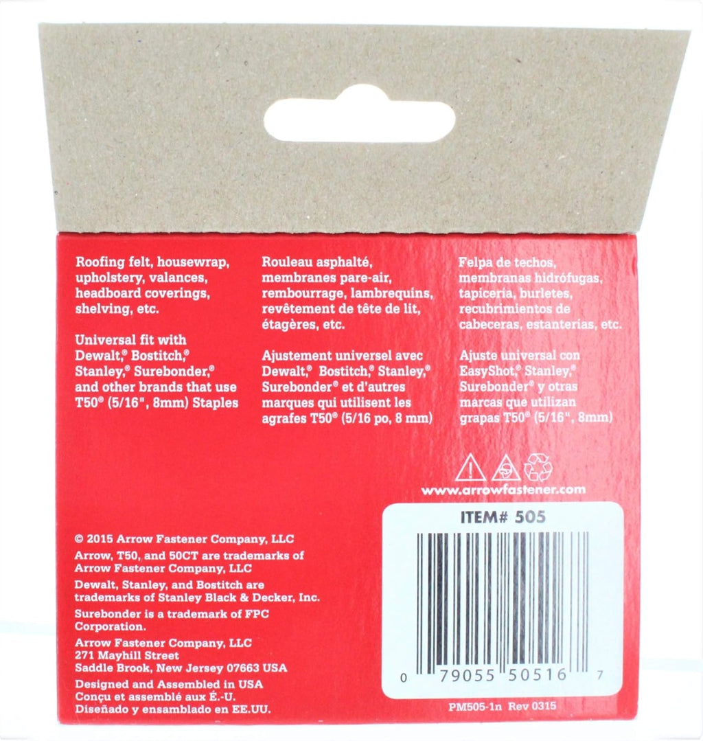Grapas T50 5/16” #505 1250 Pzs Arrow