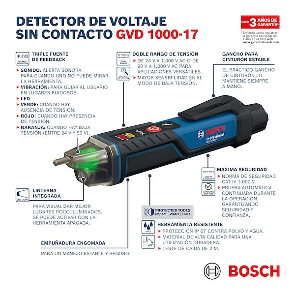 Probador de Voltaje GVD 1000-17 Bosch