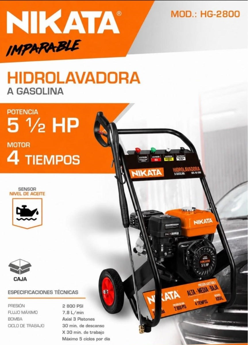 Hidrolavadora A Gasolina 5 1/2 HP HG-2800 Nikata
