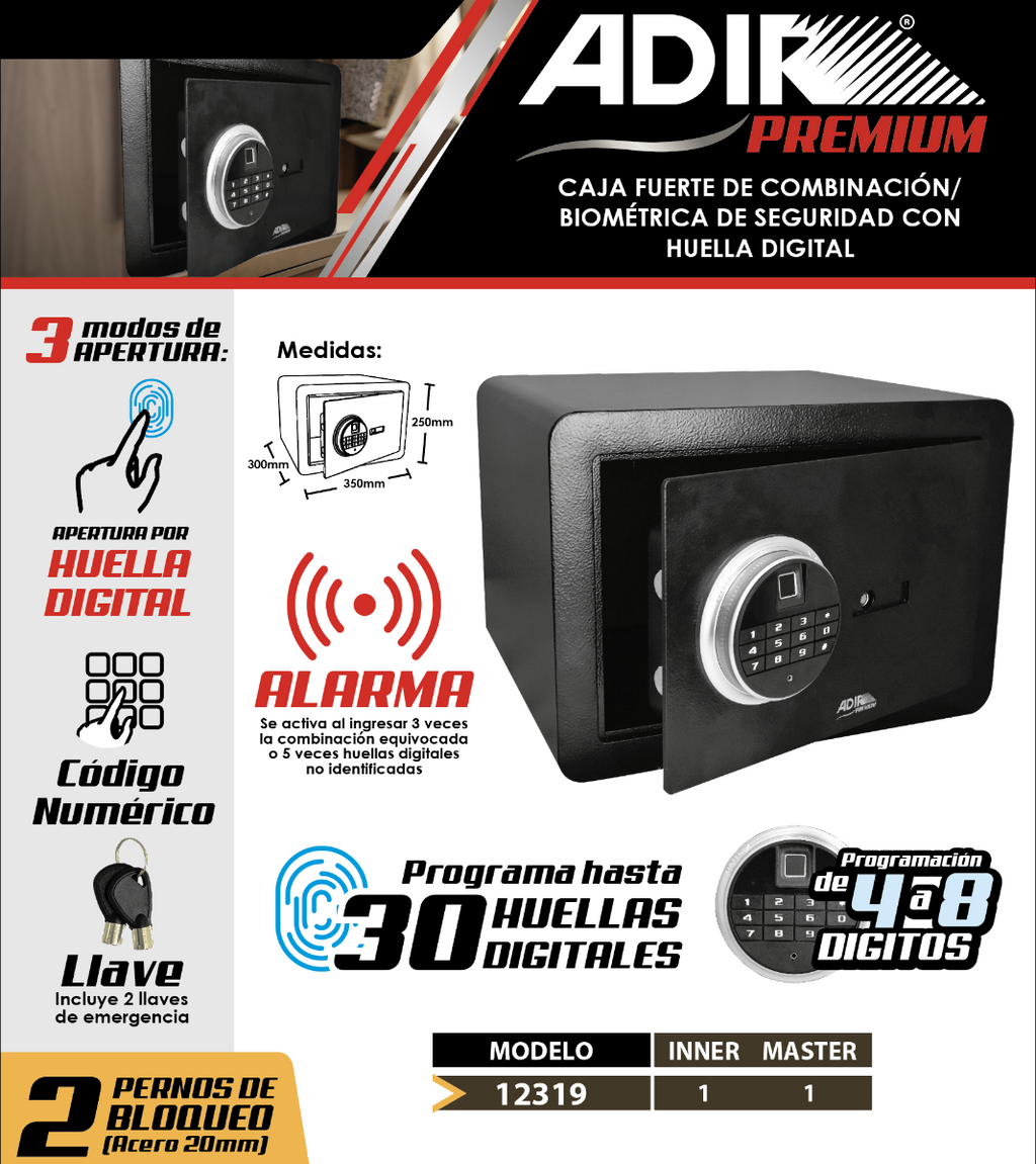 Caja Fuerte Biométrica 12319 Adir