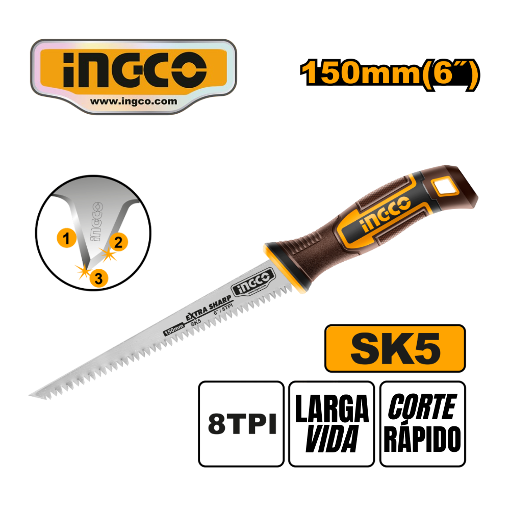 Serrucho Para Tablaroca 6” HWBSW1506 Ingco