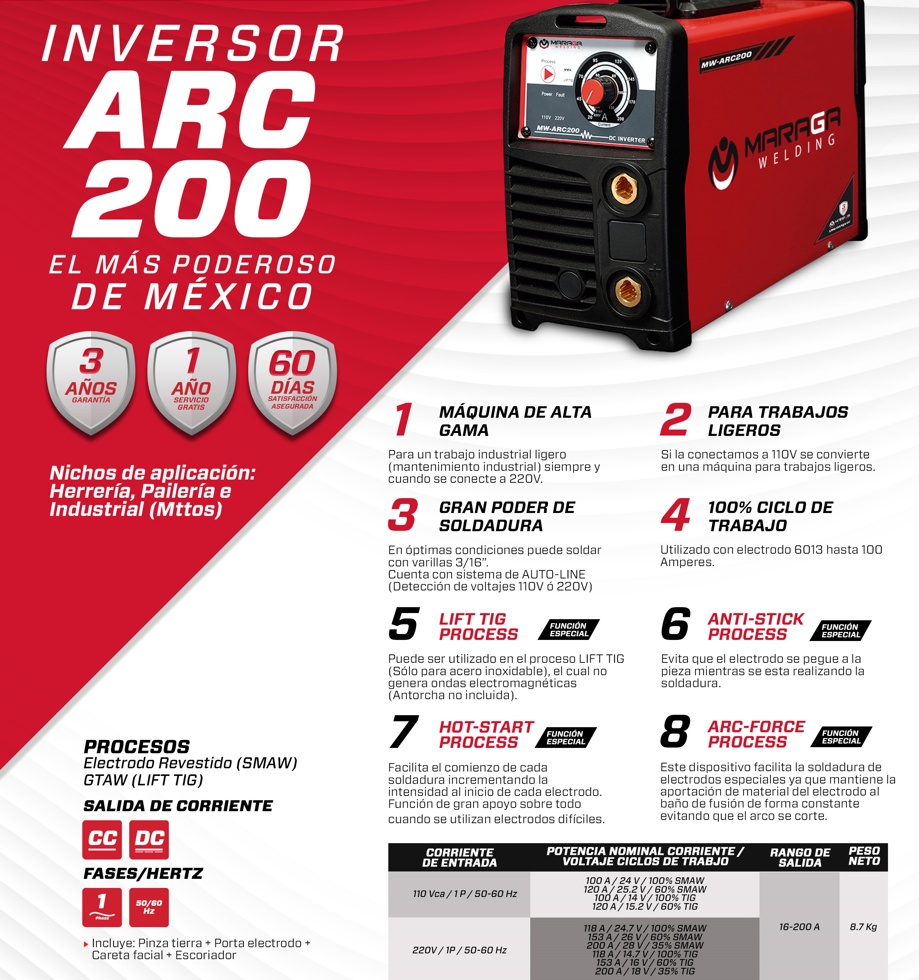 Soldadora Inversora ARC200 Maraga