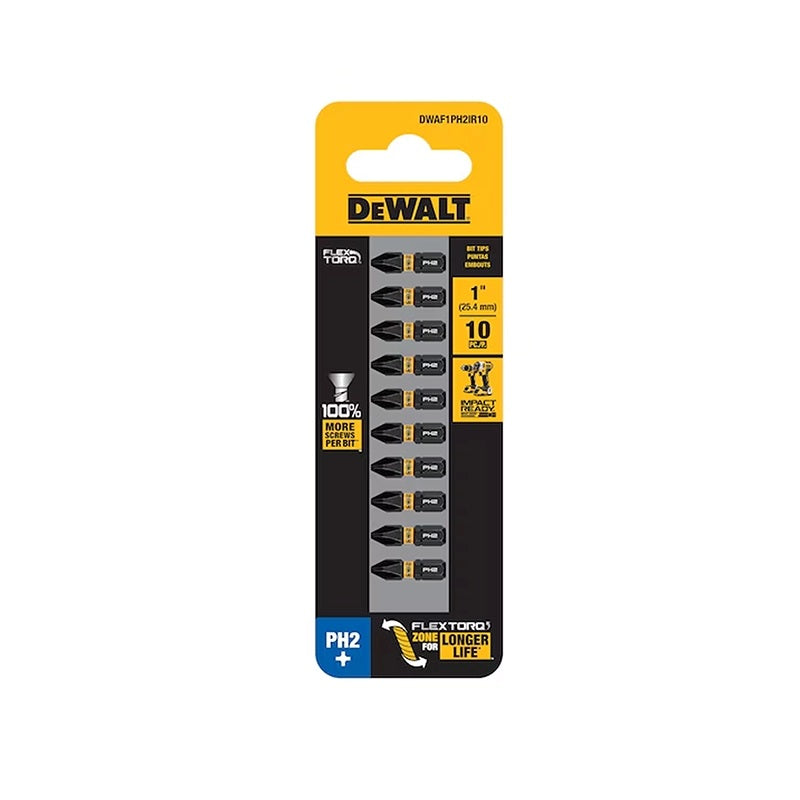 Juego 10 Puntas Phillips PH2 DWA1PH2IR10 DeWalt