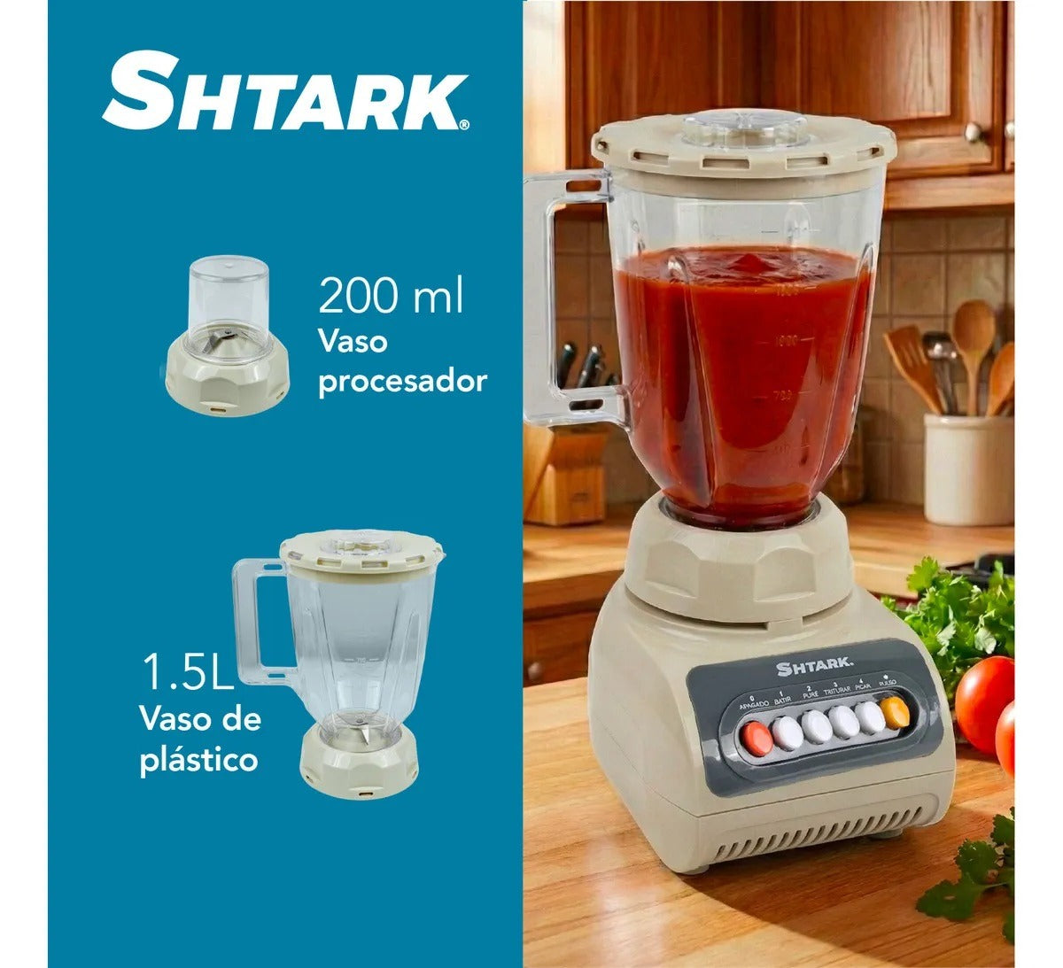 Licuadora 500W 1.5Lts SHTLE2VCR Shtark