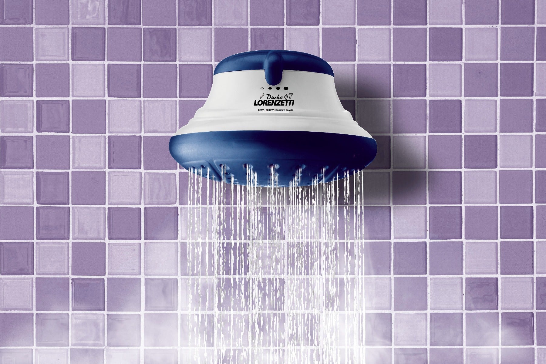 Regadera Bella Ducha 4T Ultra Azul Lorenzetti, 4 temperaturas.