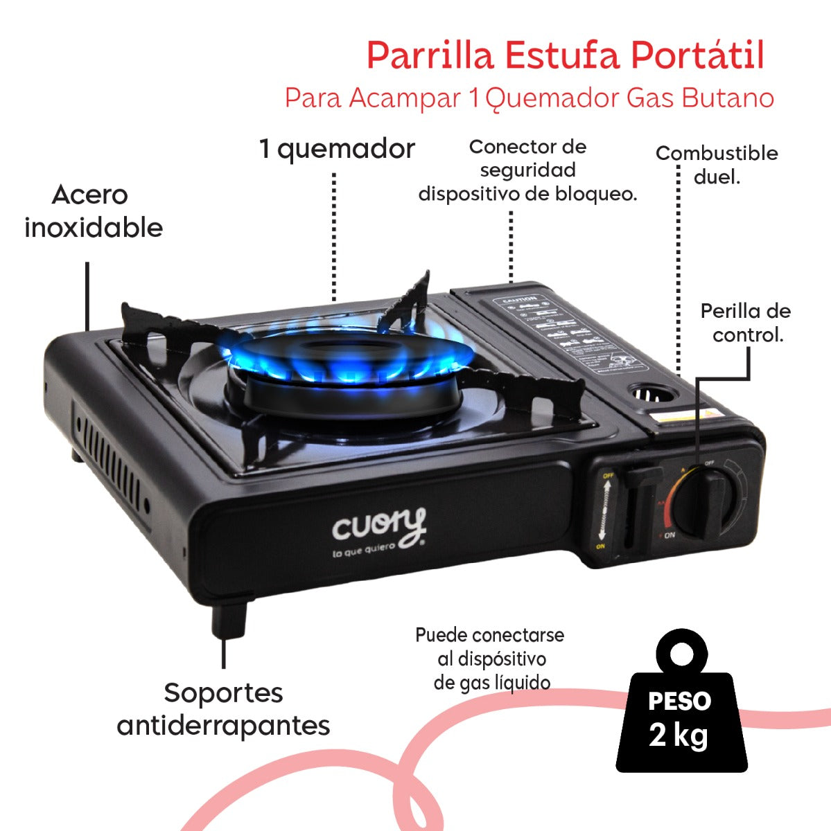 Estufa Portátil 1 Quemador shtark