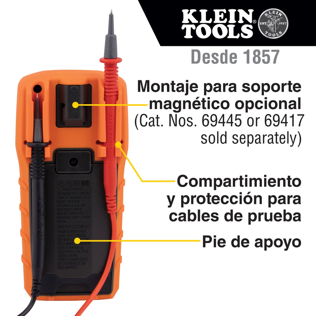 Multímetro digital con selección manual de rango de 600 V MM325 Klein Tools