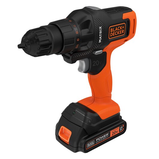 Taladro Inalámbrico 20V MAX* MATRIX™ con 6 Cabezales Intercambiables MTX20K6A Black & Decker