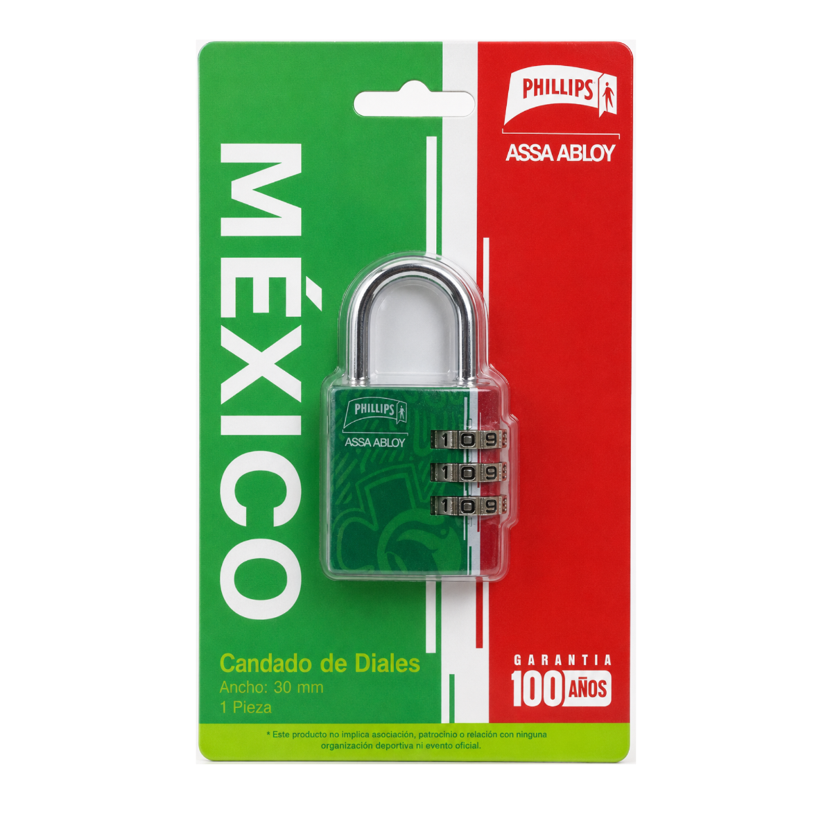 Candado de Combinación Phillips MX7346 (Modelo hasta agotar existencias)