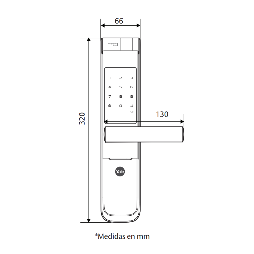 Chapa biométrica huella digital YMF40 Yale