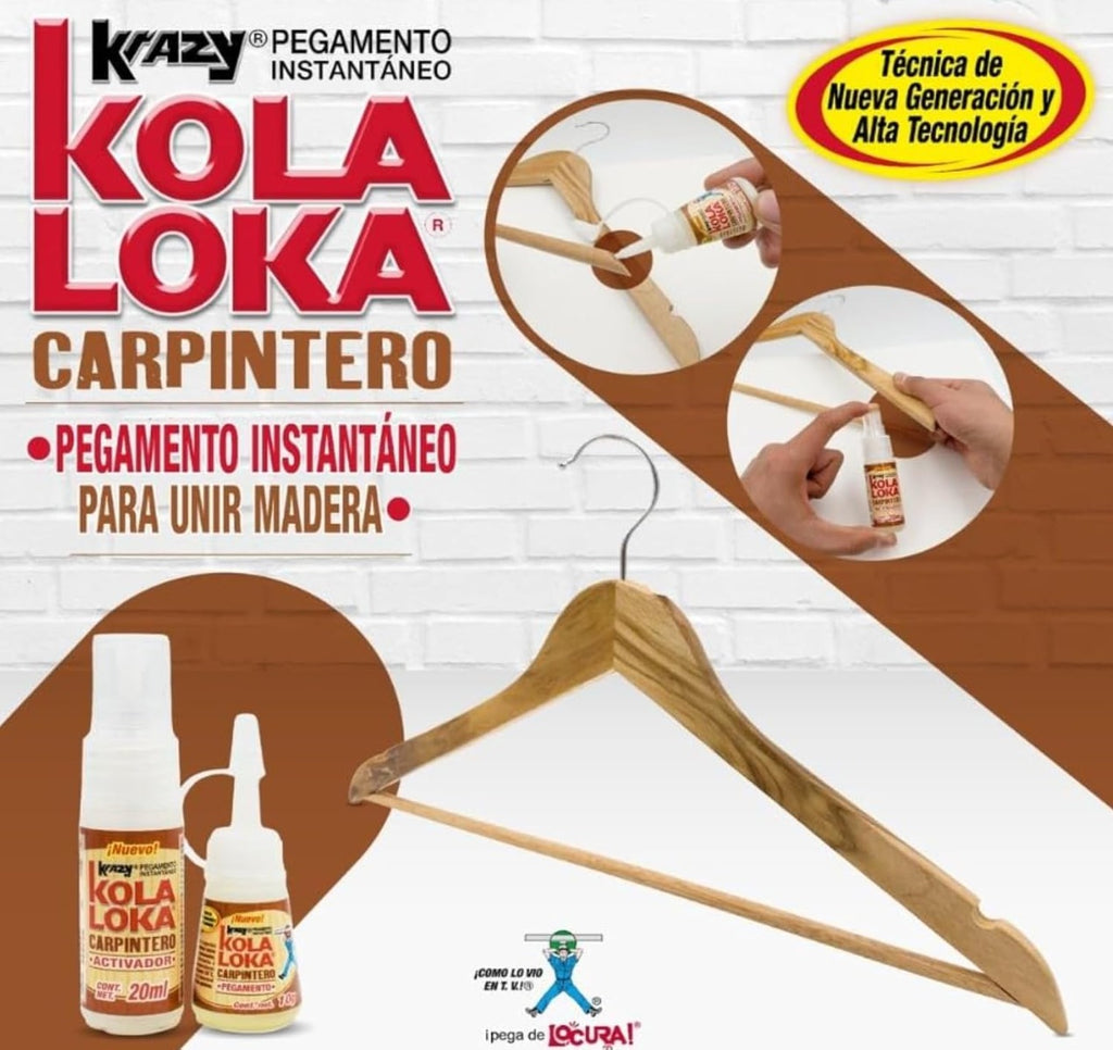 Pegamento Para Unir Madera 10g con Activador de 20ml Kola Loka