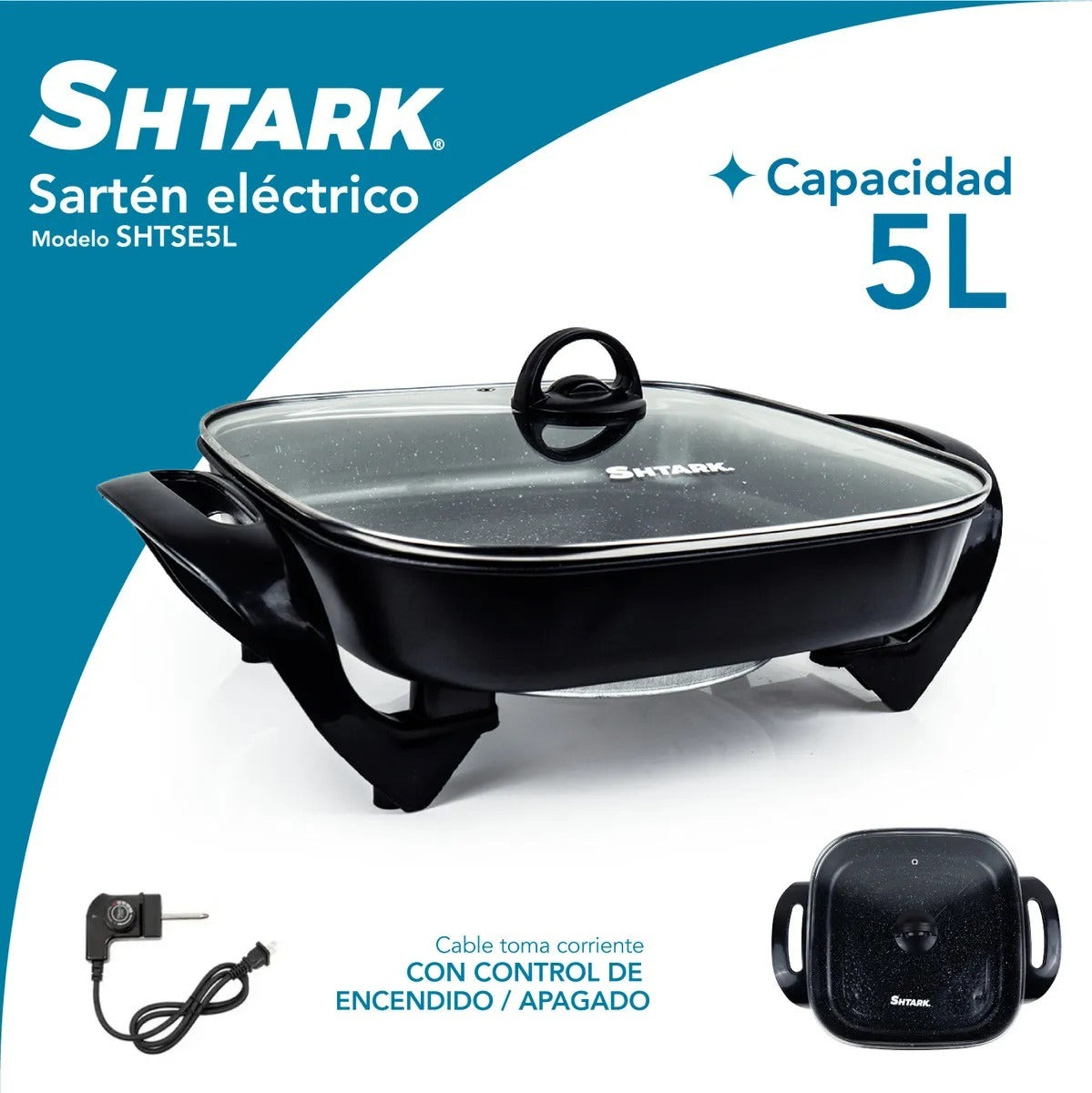 Sartén Eléctrico 1500W 5L SHTSE Shtark