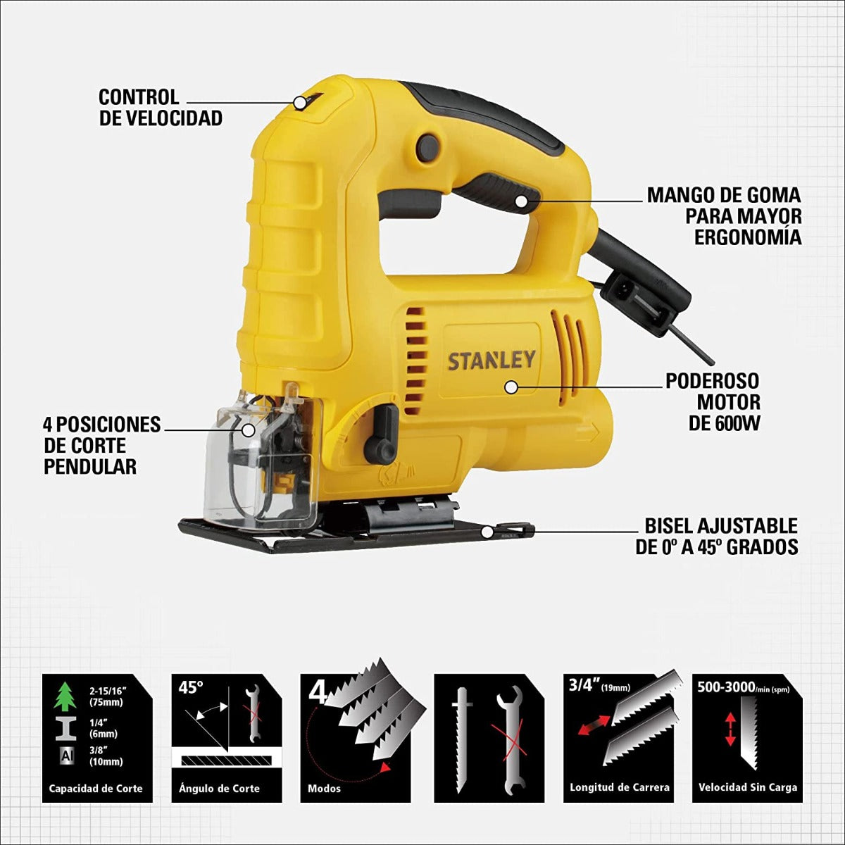 Sierra Caladora 600W VV SJ60K Stanley