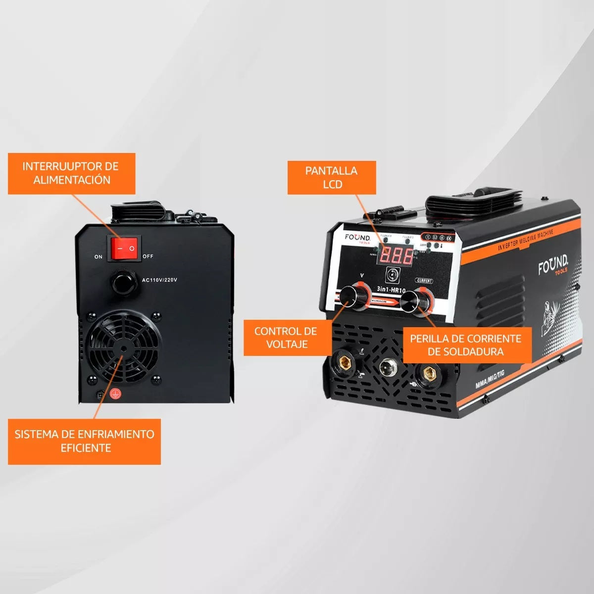 Soldadora Inversora MMA/MIG/MAG/TIG 5in1-FTL Found Tools