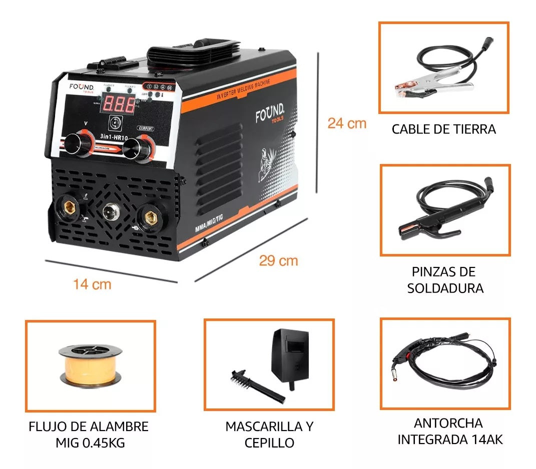 Soldadora Inversora MMA/MIG/MAG/TIG 5in1-FTL Found Tools