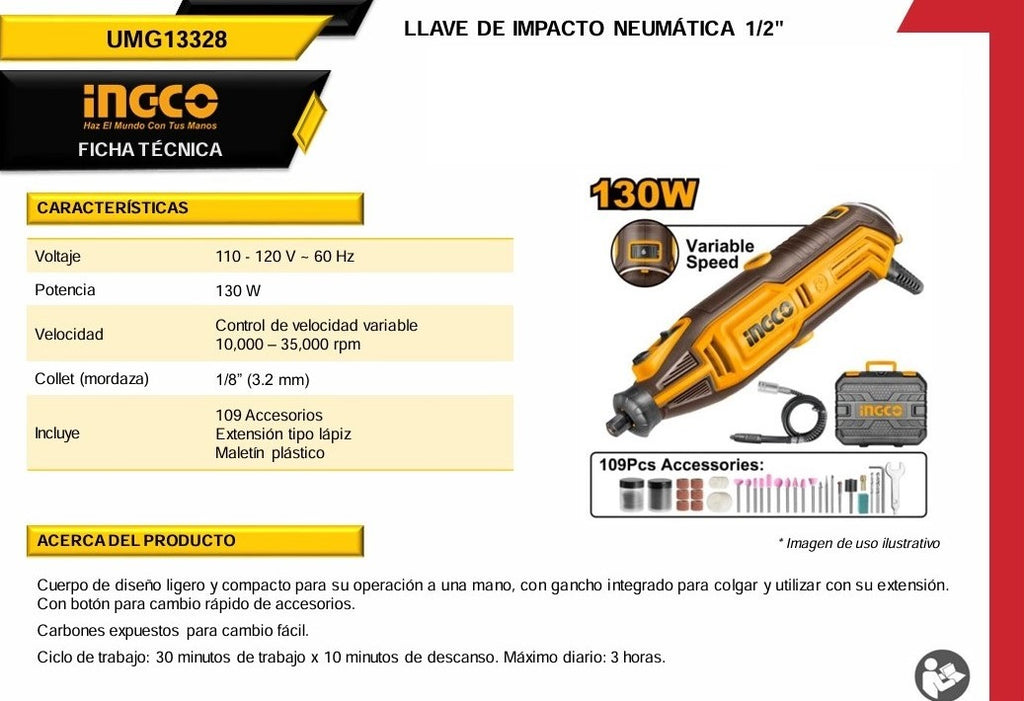Mototool 130W UMG13328 Ingco